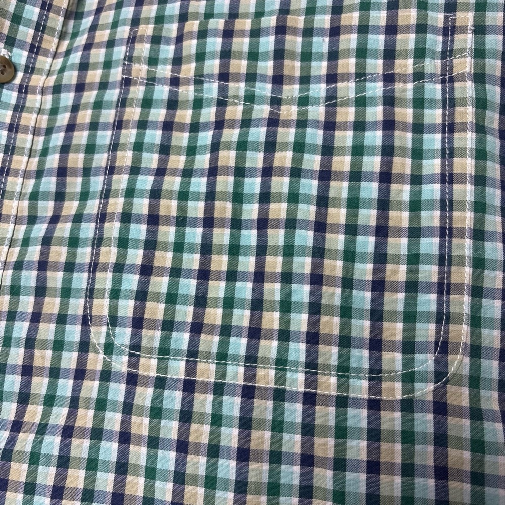 Wrangler Blue and White Casual Button Down Shirt with Classic Plaid - Picture 4 of 8